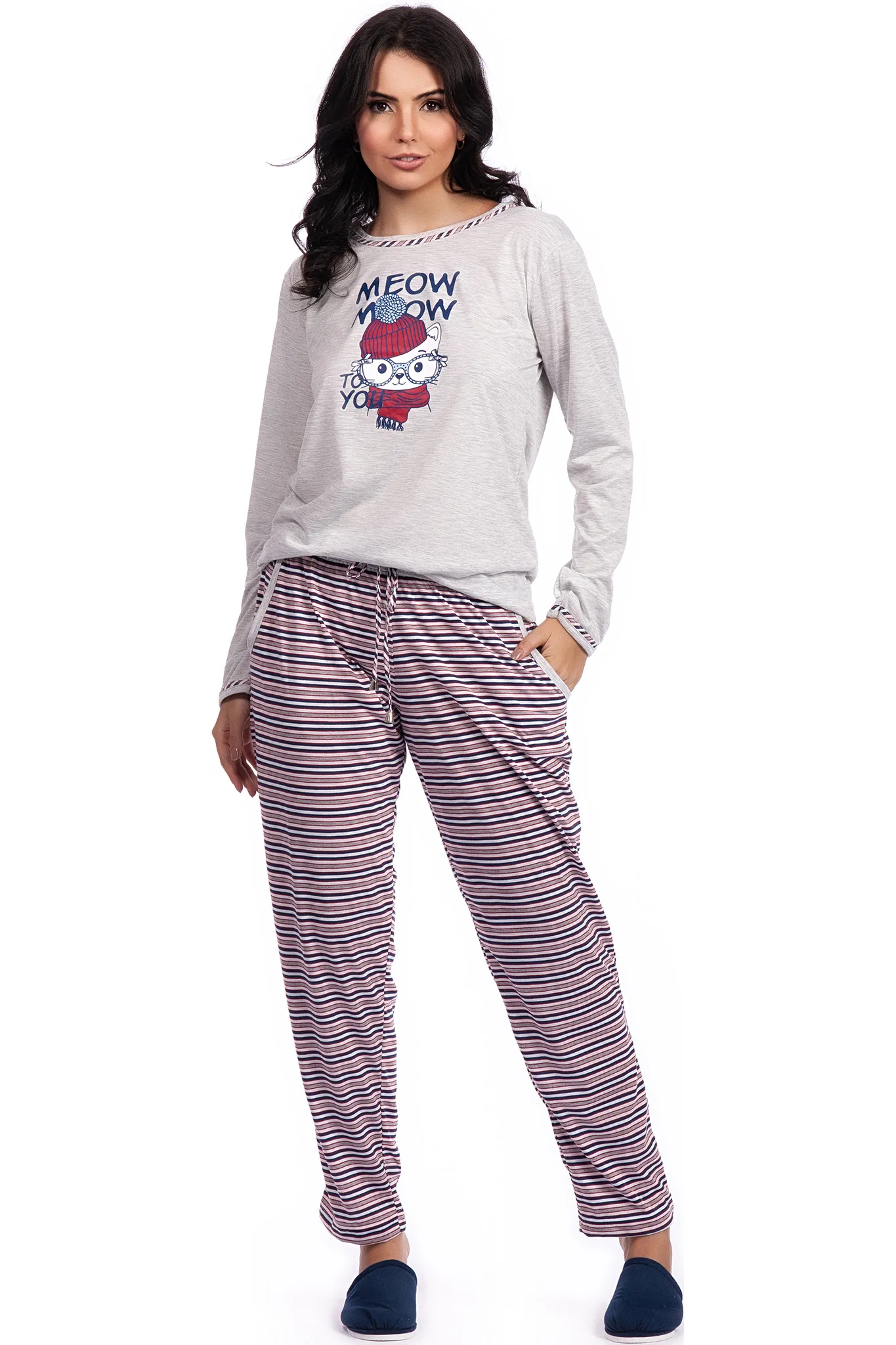 Pijama Longo com Bolso Poliviscose