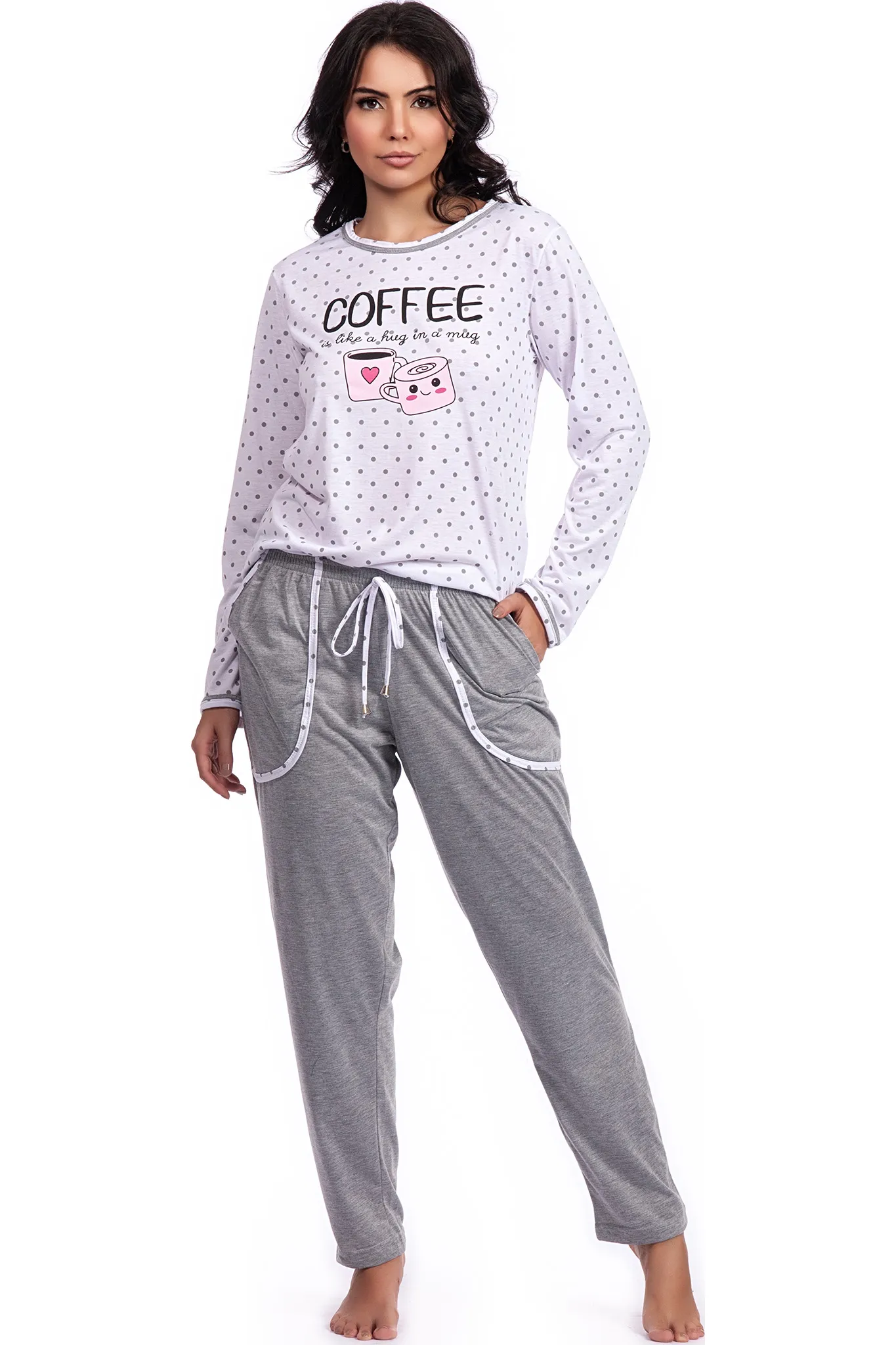 Pijama Longo com Bolso Poliviscose