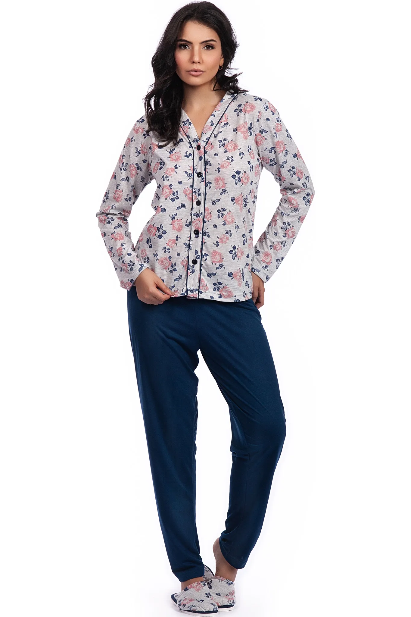 Pijama Aberto Longo Poliviscose