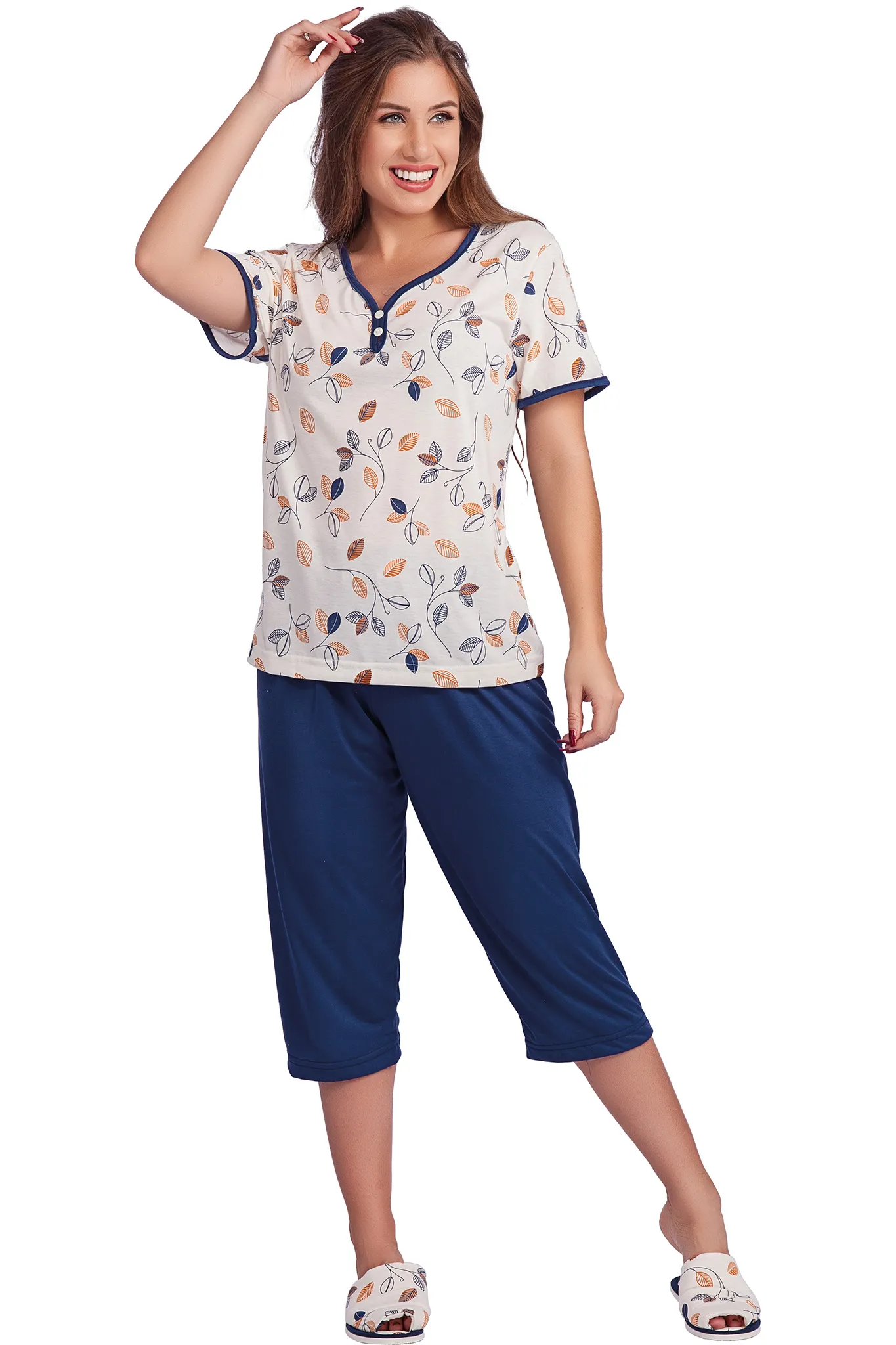 Pijama Capri Gola Princesa Poliviscose