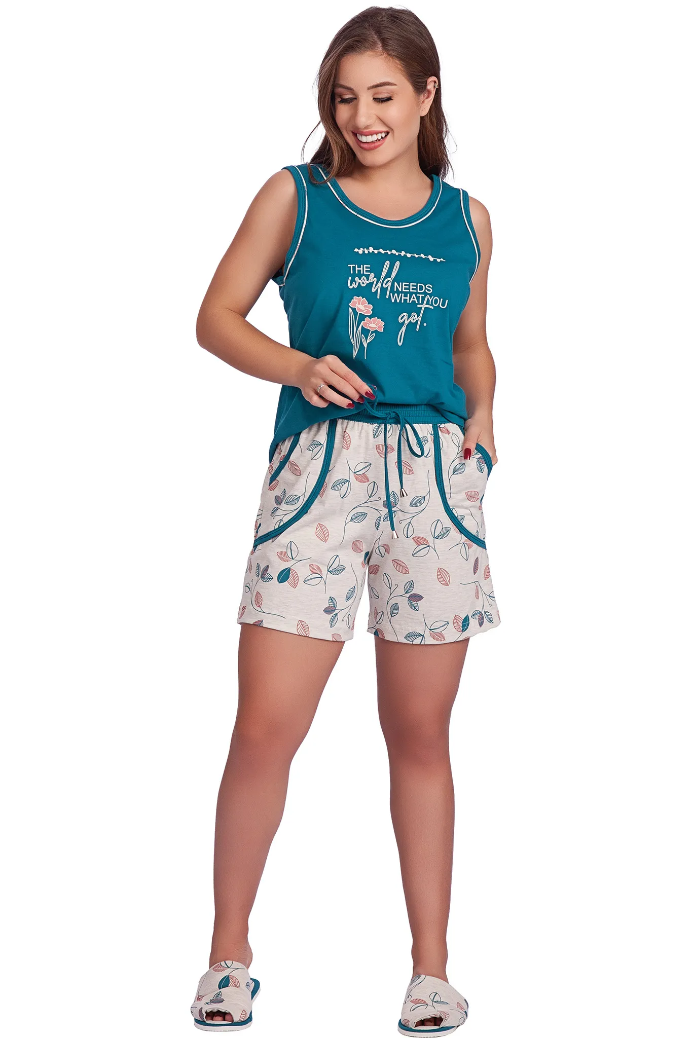 Shortdoll Regata com Bolso Algodão