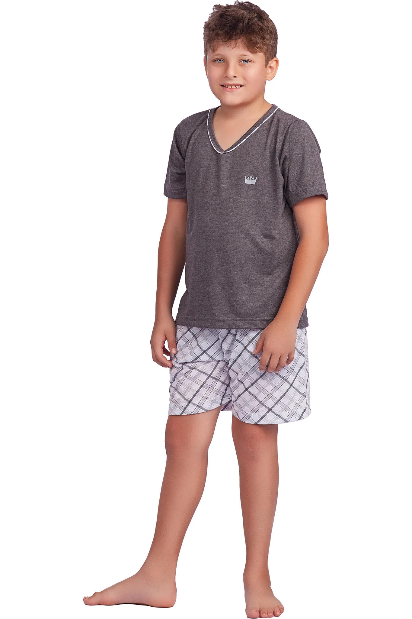 Pijama Meia Manga Infantil Poliviscose