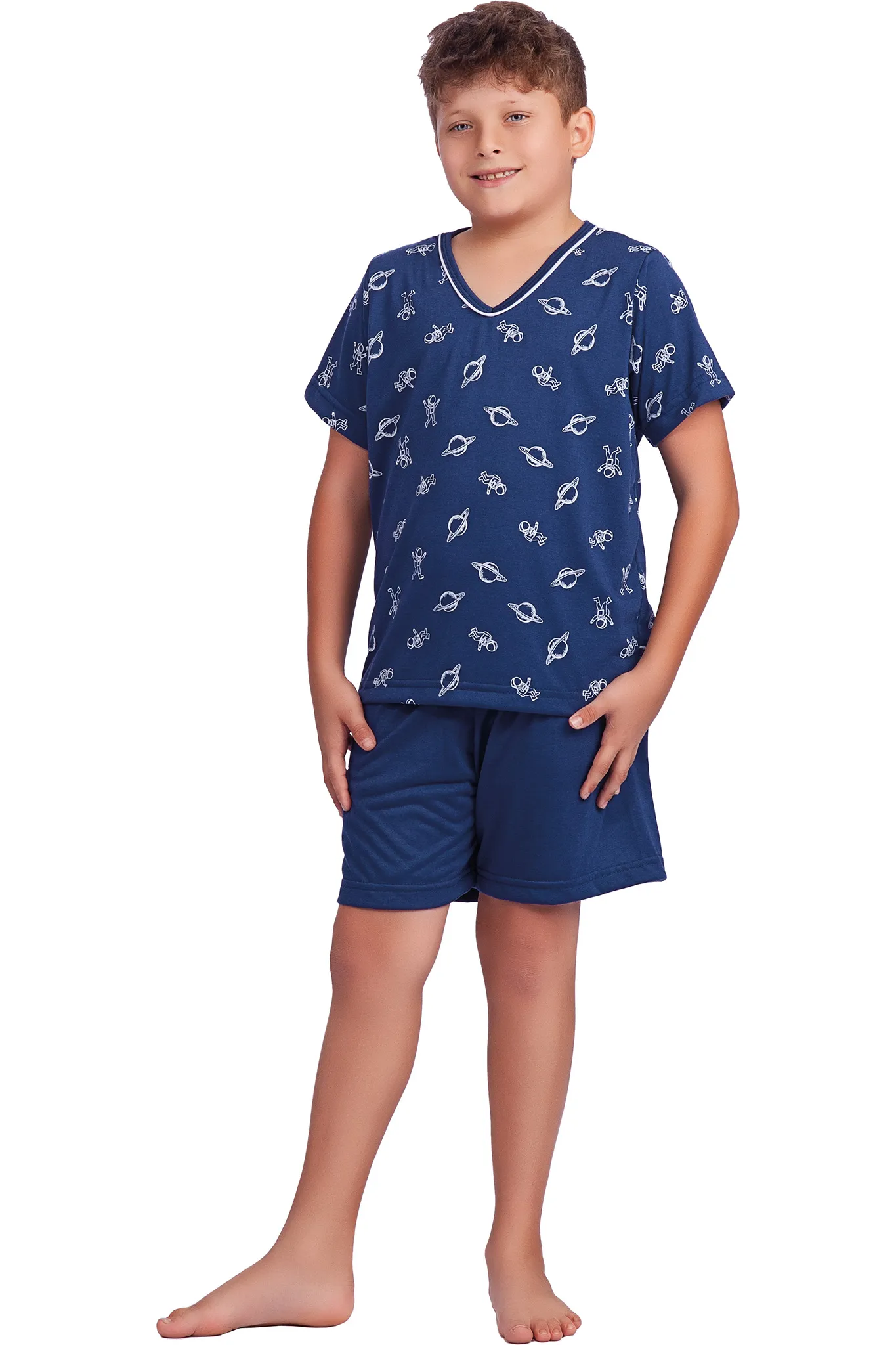 Pijama Meia Manga Infantil Poliviscose