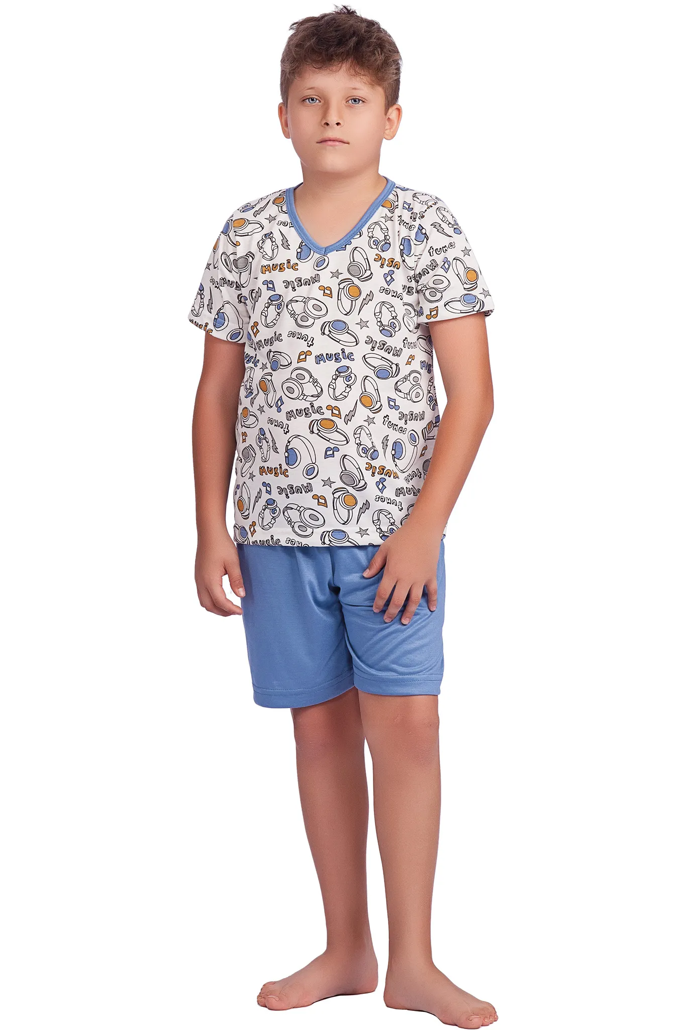 Pijama Meia Manga Infantil Poliviscose