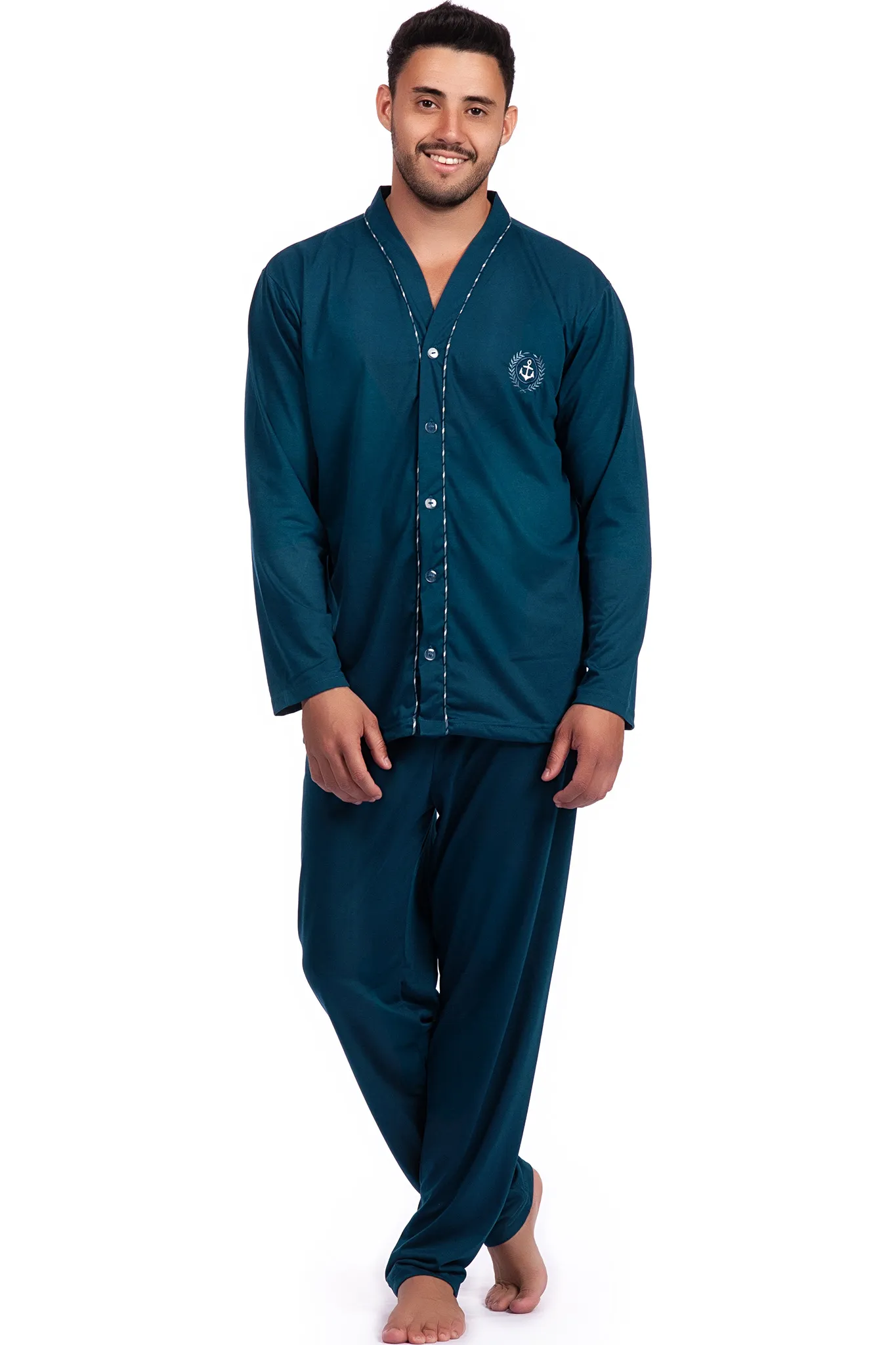 Pijama Longo Aberto Poliviscose